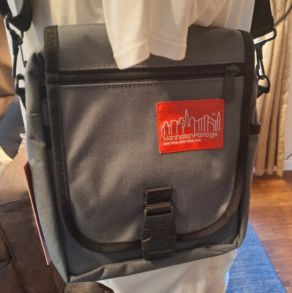 Black and Gray Messenger Bag